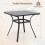 Costway Garden Bistro Dining Table Square Poolside Table W/ 4 Curved Legs 3
