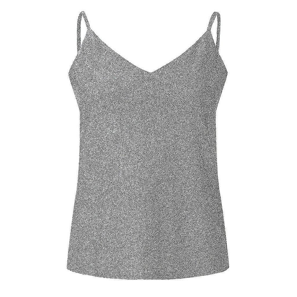 (Womens Glitter Strappy Tank Tops Sexy Sparkle Cami Swing Vest Clubwear) Womens Glitter Strappy Tank Tops Sexy Sparkle Cami Swing Vest Clubwear