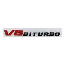 (Red Black 17-23) 3d Abs V8 Biturbo Emblem Car Fender Badge Decal For Mercedes C63s W205 W212 C63 E63 Cls63 Amg V8 Biturbo Sticker Accessories