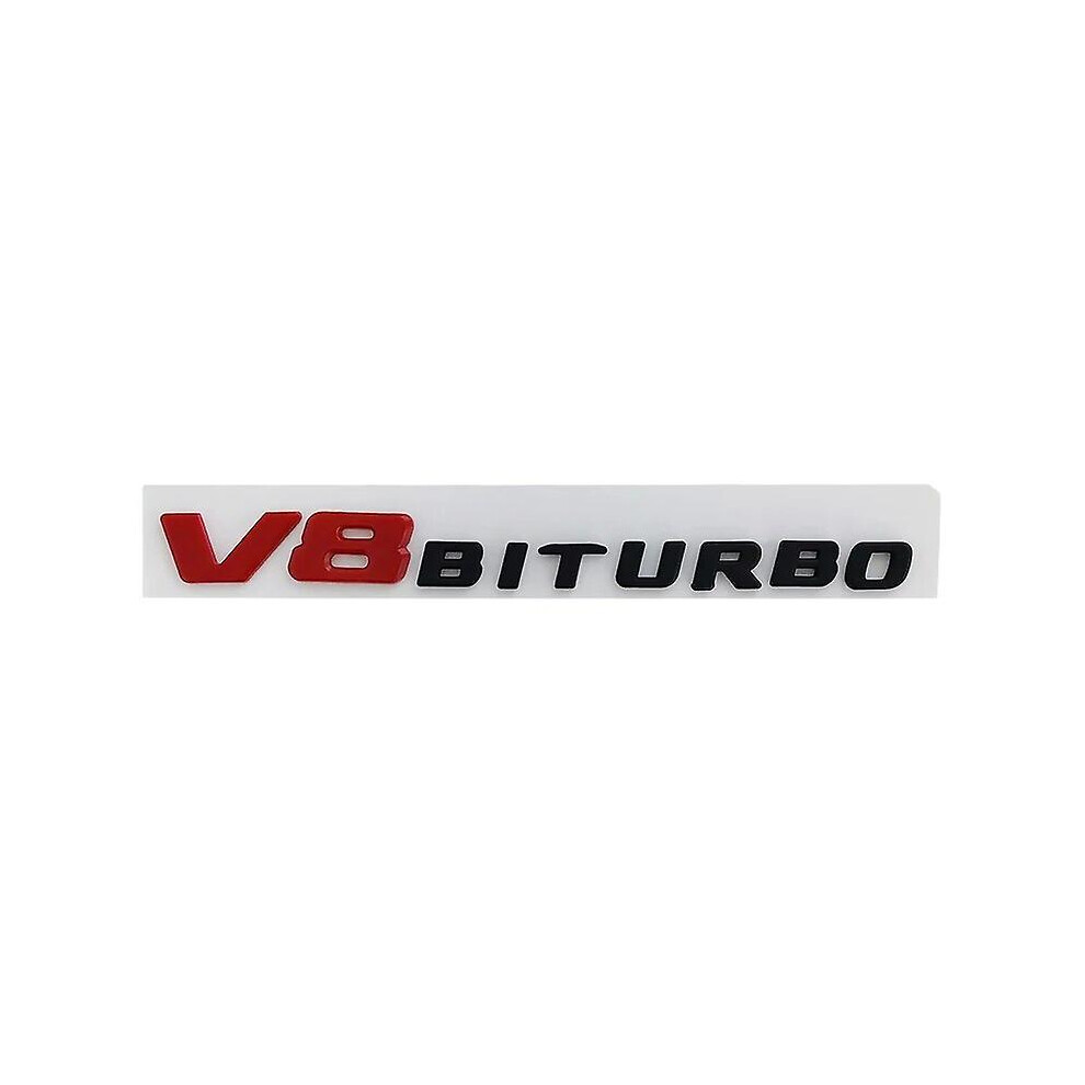 ( 17-23) 3D Abs V8 Biturbo Emblem Car Fender Badge Decal For Mercedes C63s W205 W212 C63 E63 Cls63 Amg V8 Biturbo Sticker Accessories Red/Black