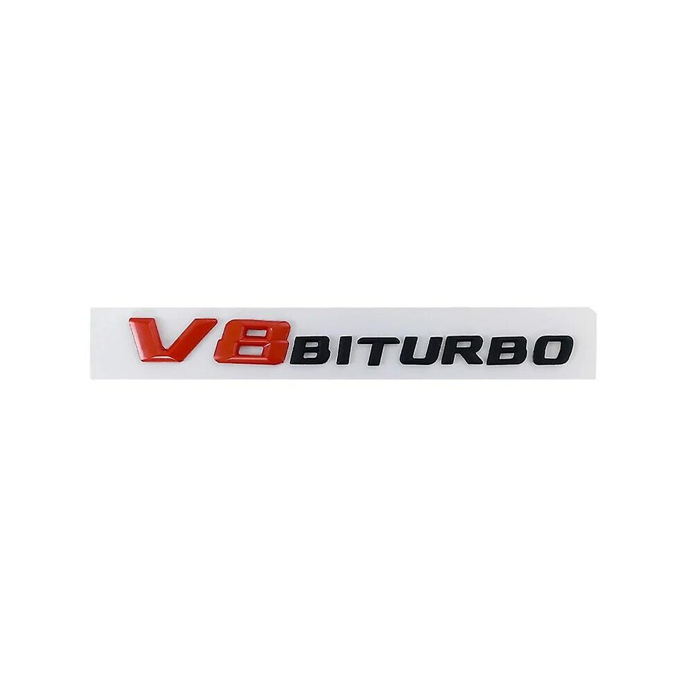 ( 14-16) 3D Abs V8 Biturbo Emblem Car Fender Badge Decal For Mercedes C63s W205 W212 C63 E63 Cls63 Amg V8 Biturbo Sticker Accessories Red/Black 6262875308245