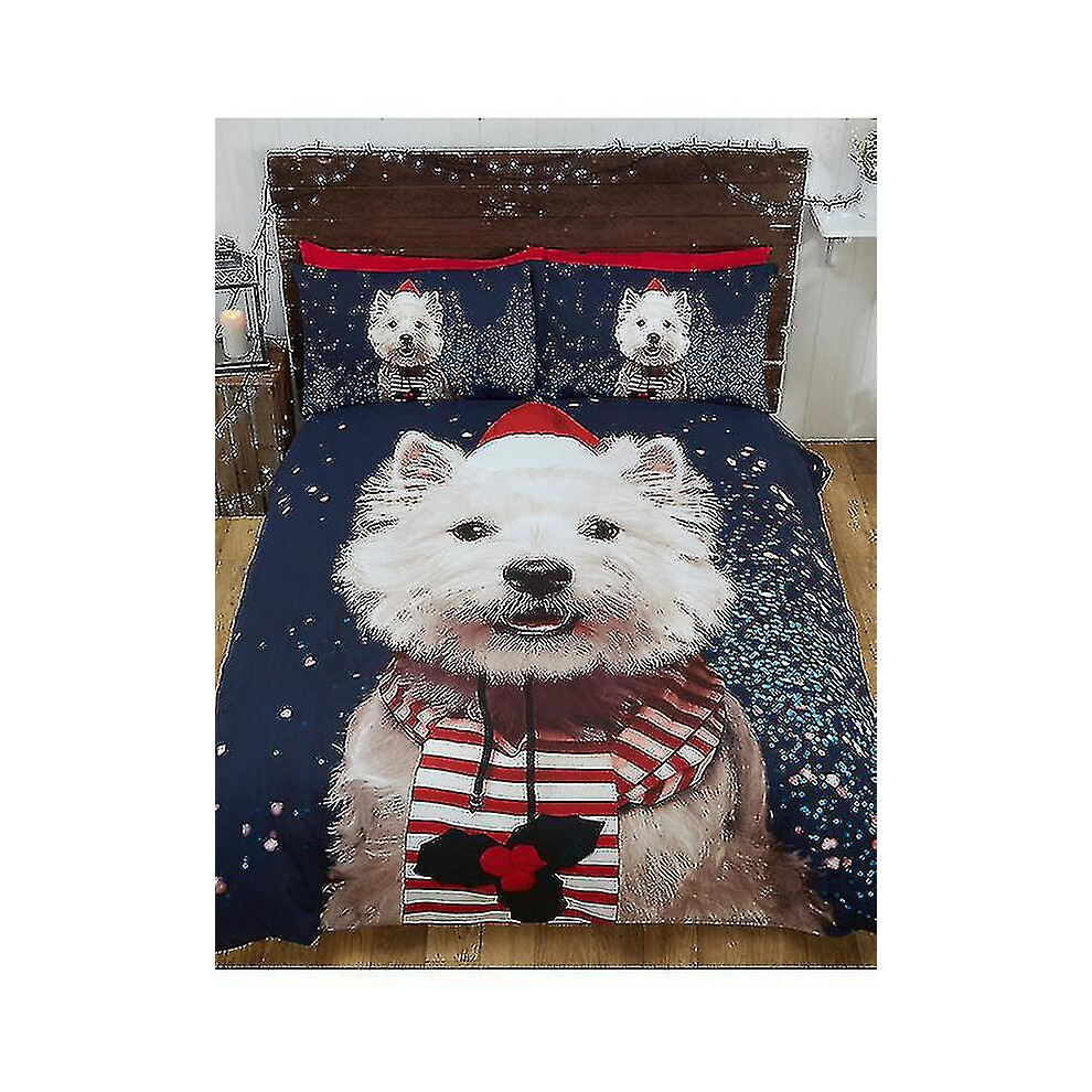 Christmas Westie Dog Duvet Cover And Pillowcase Set Christmas Westie Dog Duvet Cover And Pillowcase Set Christmas Westie
