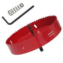 (Red 185mm 7.28 inch) 15-200mm Hss Bi-metal Hole Saw With Corn Hole Drilling Cutter 18mm Hole Cutter For Stainless Steel Metal Wood Plastic Drywall Fiberboard 070 Inch 1pcs