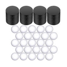 For Sets Round Magnetic Discs With Clear Dome Cabochons Glass Magnets Discs (48 Sets)