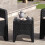 Rattan Effect Square Garden Side Table - Black 6