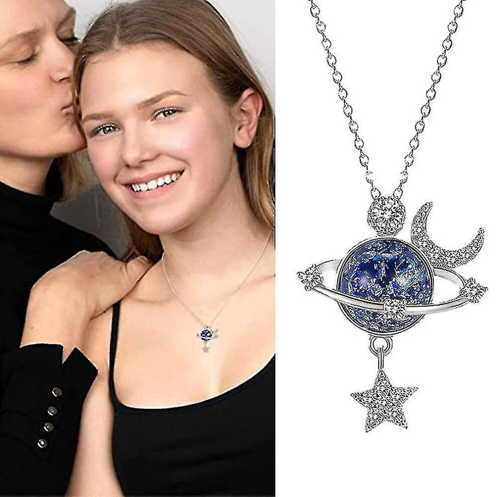 To My Daughter Star Planet Necklace Pendant Neck Chain For Women Girls Surprised Gifts