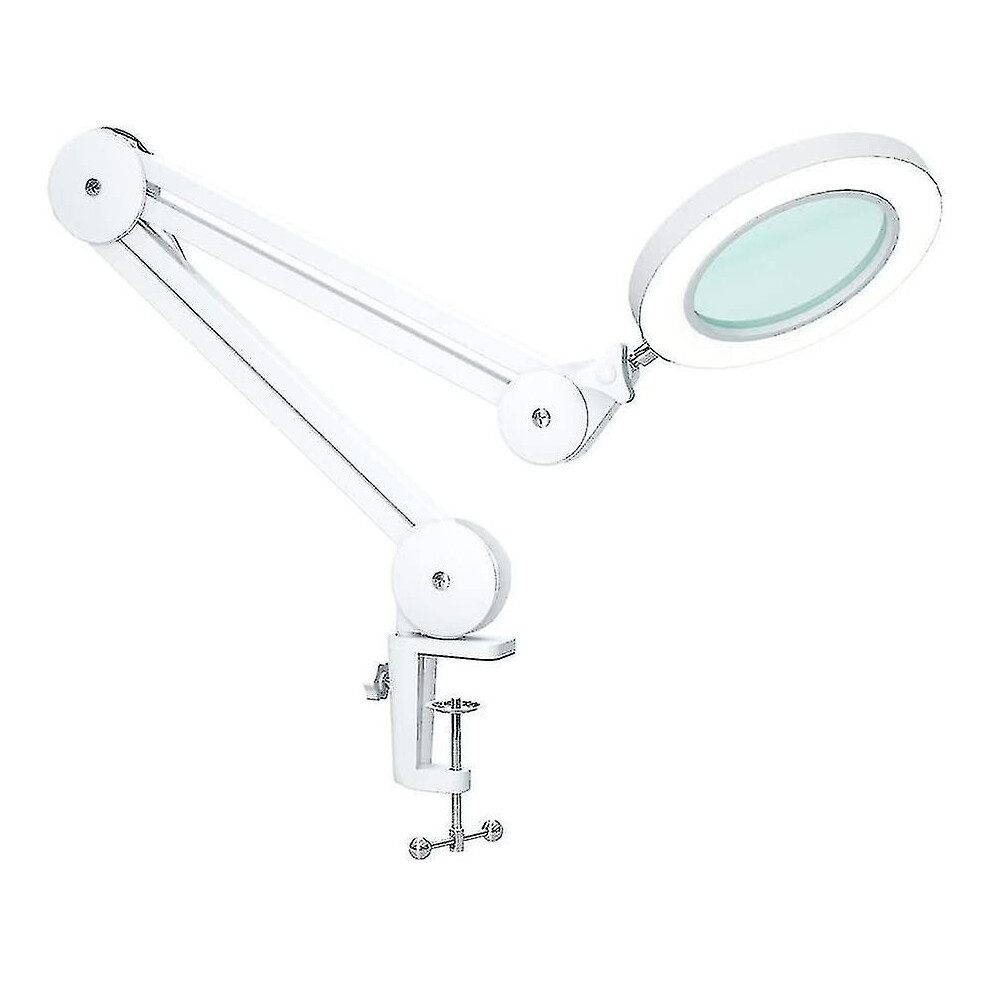 Magnifying Lamp - Magnifier with 5 Diopter - with , Swivel Arm, Dimmable, 3 Col