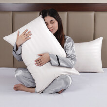 (White, 2-Pack Pillowcase Satin Stripe) Stripe Duvet Cover Set Bed Quilt & Pillowcase Pair
