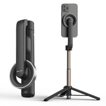 (Black) Magnetic Selfie Stick Tripod Compatible With Magsafe,extendable Magnetic Cell Phone Tripod Stand For Iphone 14 13 12