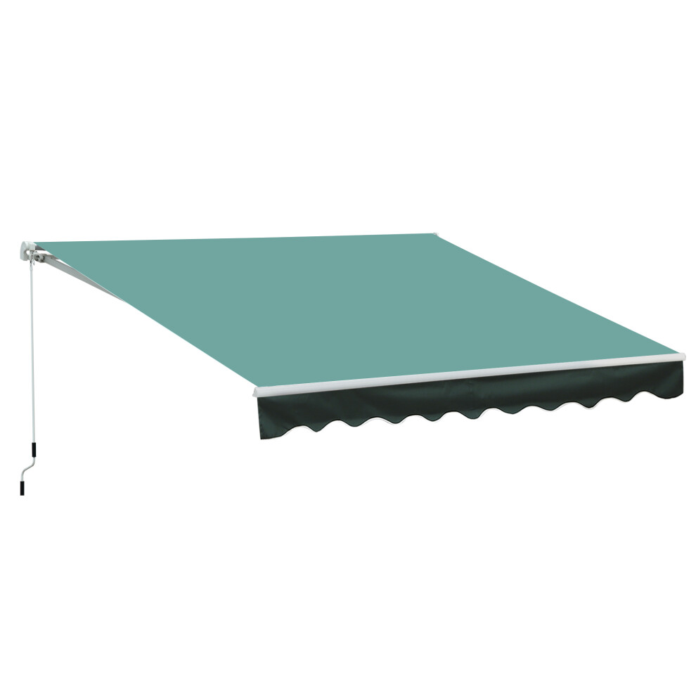 Outsunny Garden Sun Shade Canopy Retractable Awning, 3 X 2.5M, Green