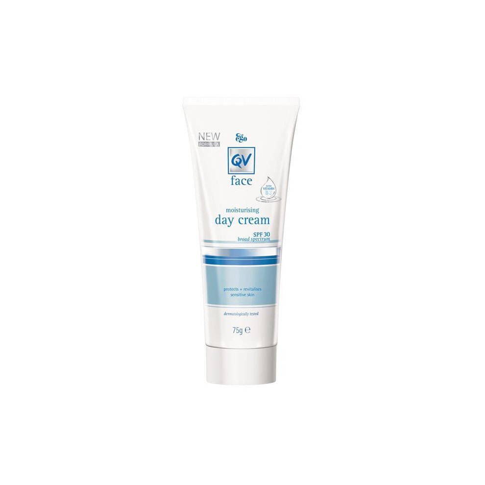 QV Face Moisturising Day Cream SPF 30+ Gentle Moisturiser with Broad Spectrum Sun Protection for Daily Use 70g