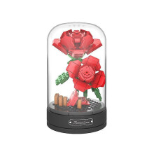 (JK2675) Building Blocks Flowers Bouquet Diy Building Toys Set With Music Box For Teens And Adults With Dust-proof Dome Included Romantic Gifts For Birthday Mo