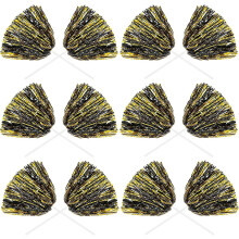 (Black Gold) 24 Pack Metallic Cheerleading Pom Pom 12 Inch Cheerleader Pom Poms With Baton