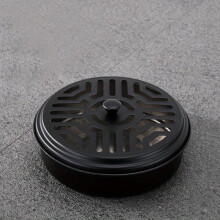 (Black) Keep Mosquitoes Away with This Portable Stainless Steel Mosquito Incense Box