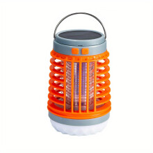(Orange) Solar & Usb Powered Mosquito Zapper - Safe, Portable Insect Killer