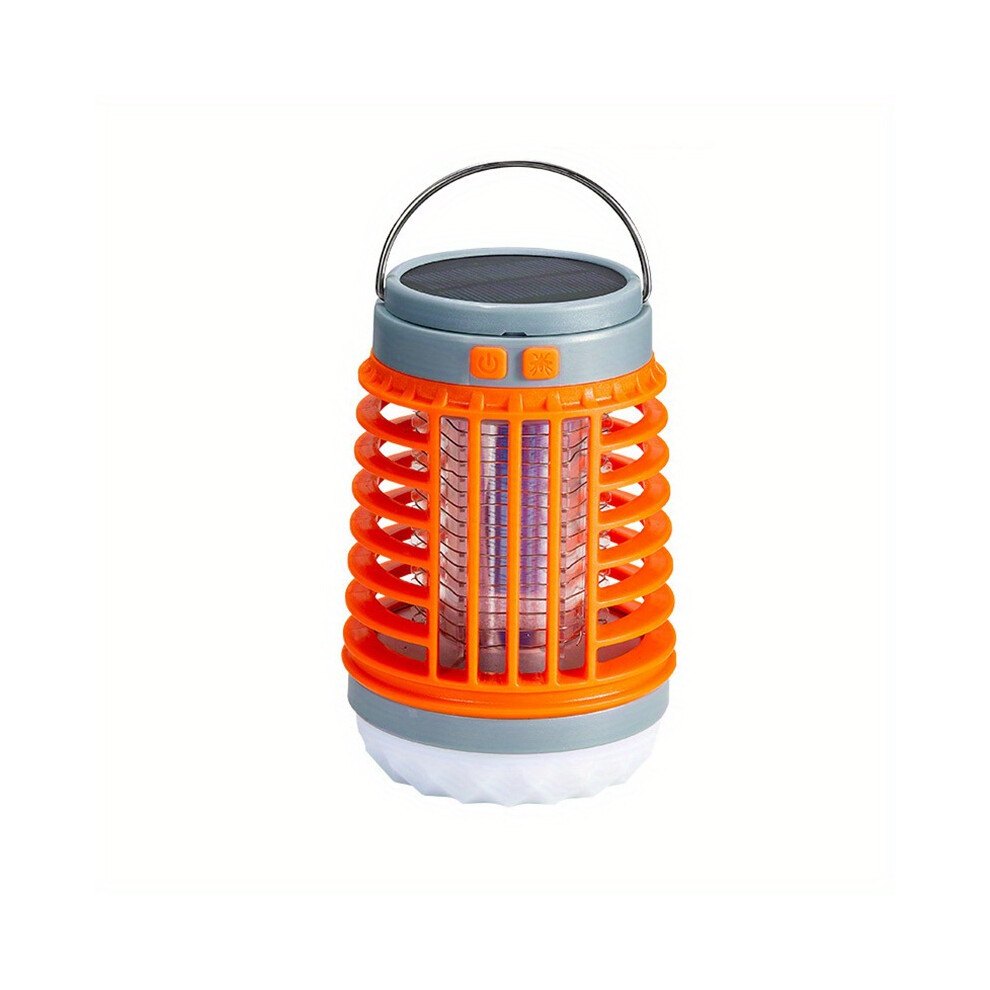 (Orange) Solar & Usb Powered Mosquito Zapper - Safe, Portable Insect Killer