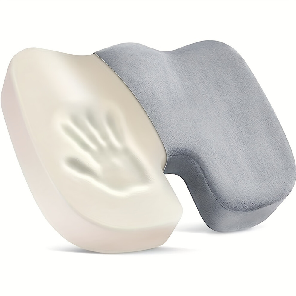 Yetp Star Grey (Grey) Ergonomic Memory Foam Seat Cushion - Orthopedic Gel Cushion For Sciatica, Coccyx Pain Relief