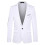 (M) Men's Solid Color Single Button Slim Suit Jacket White 1