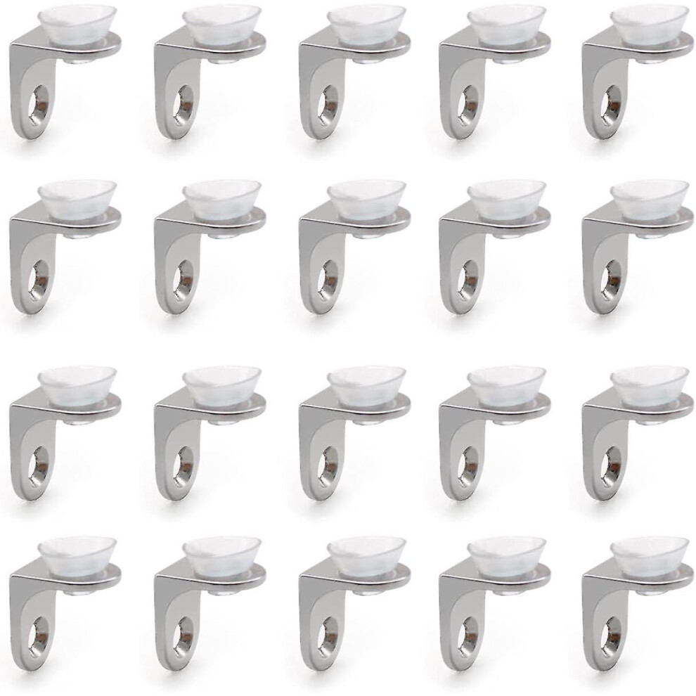 20 Pieces Right Angle Fixing Bracket Glass Shelf Support Base Bracket With Anti-Scratch Suction Cup (Hs) 3010291106364
