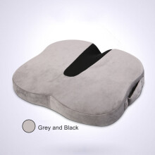 (Grey and Black, 43X37X6X4cm) PurenLatex Thailand Imported Natural Latex Seat Cushion Pad Chair Hips Orthopaedic Pillow Seat Latex Mats Coccyx Protect Cushion