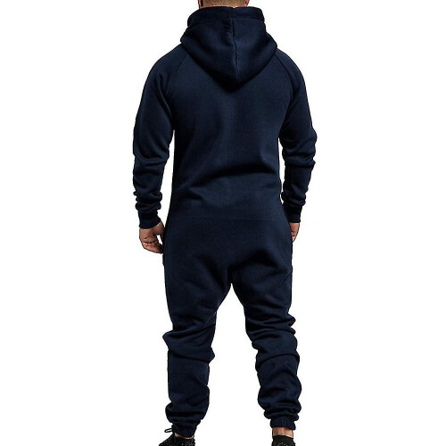 (Navy Blue, 2XL) Men Jumpsuit One Piece-y 2