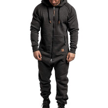 (Dark Grey, XL) Men Jumpsuit One Piece-y