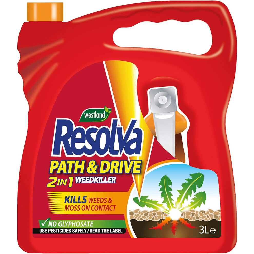 Resolva 20300516 Path & Drive Ready To Use Weed Killer 3L, Natural