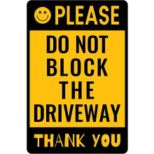 (510-Do Not Block) Please Do Not Block The Driveway Metal Sign No Parking Sign For Outdoor Street Decor 12" * 8" (510)