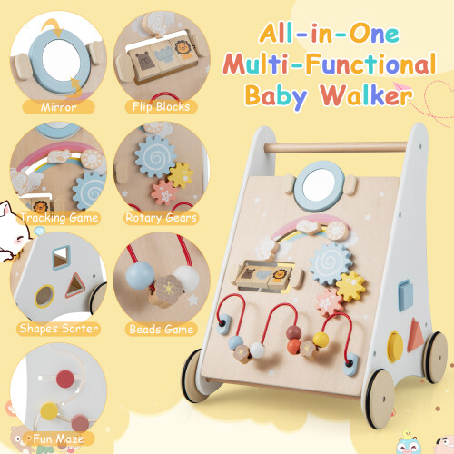 Casart 7 in 1 Baby Walker Push and Pull Stroller Multi-game for 1+ Toddler 2