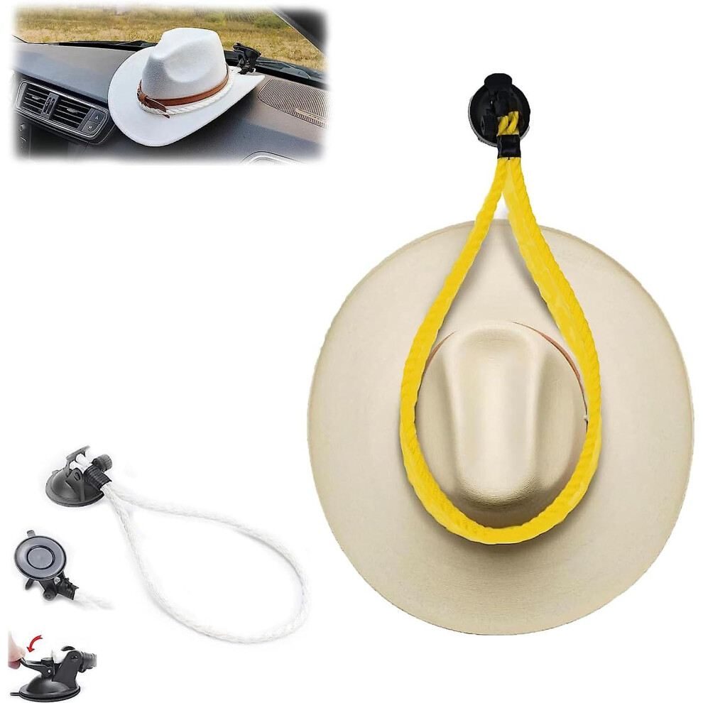 (Yellow) Hat Mounts,Cowboy Hat Mounts For Your Vehicle,Cowboy Hat Holder Rack For Truck Suv Car-Keep Hat Shape Yellow 3010291116592