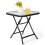 Costway 18" Foldable Garden Table Glass Side Bistro Table W/ Metal Frame Black 1