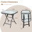 Costway 18" Foldable Garden Table Glass Side Bistro Table W/ Metal Frame Black 6