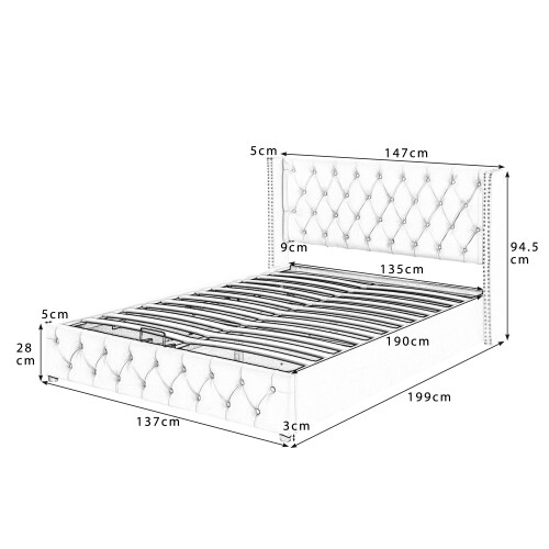 (Double, Green) Velvet Bed Frame with Under Bed Storage 2