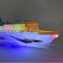 Kids Toy - Colorful Ocean Liner Cruise Ship Boat With Electric Flashing Led Light And Sound - 50x11x6 Cm/19.7x4.3x2.3 In