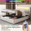 (King, White) Upholstered LED Bed Frame 4