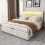 (King, White) Upholstered LED Bed Frame 14