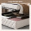 (King, White) Upholstered LED Bed Frame 16