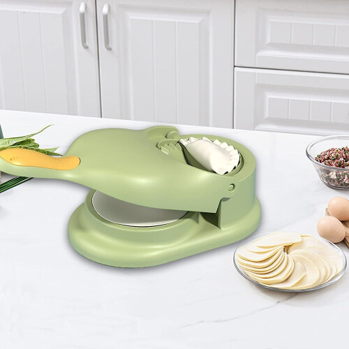 (Green) 2 In 1 Dumpling Maker, Kitchen Dumpling Making Tool, Dumpling Mould Print, Dumpling Skin Maker Dumpling Moulds