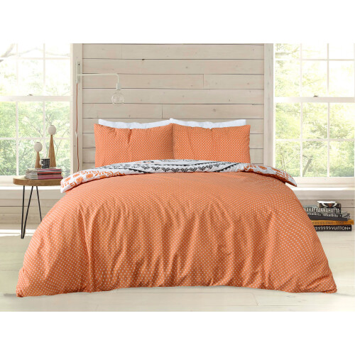 (Rust, Super King) Reversible Polycotton Tribal Elephant Duvet Cover Set 2