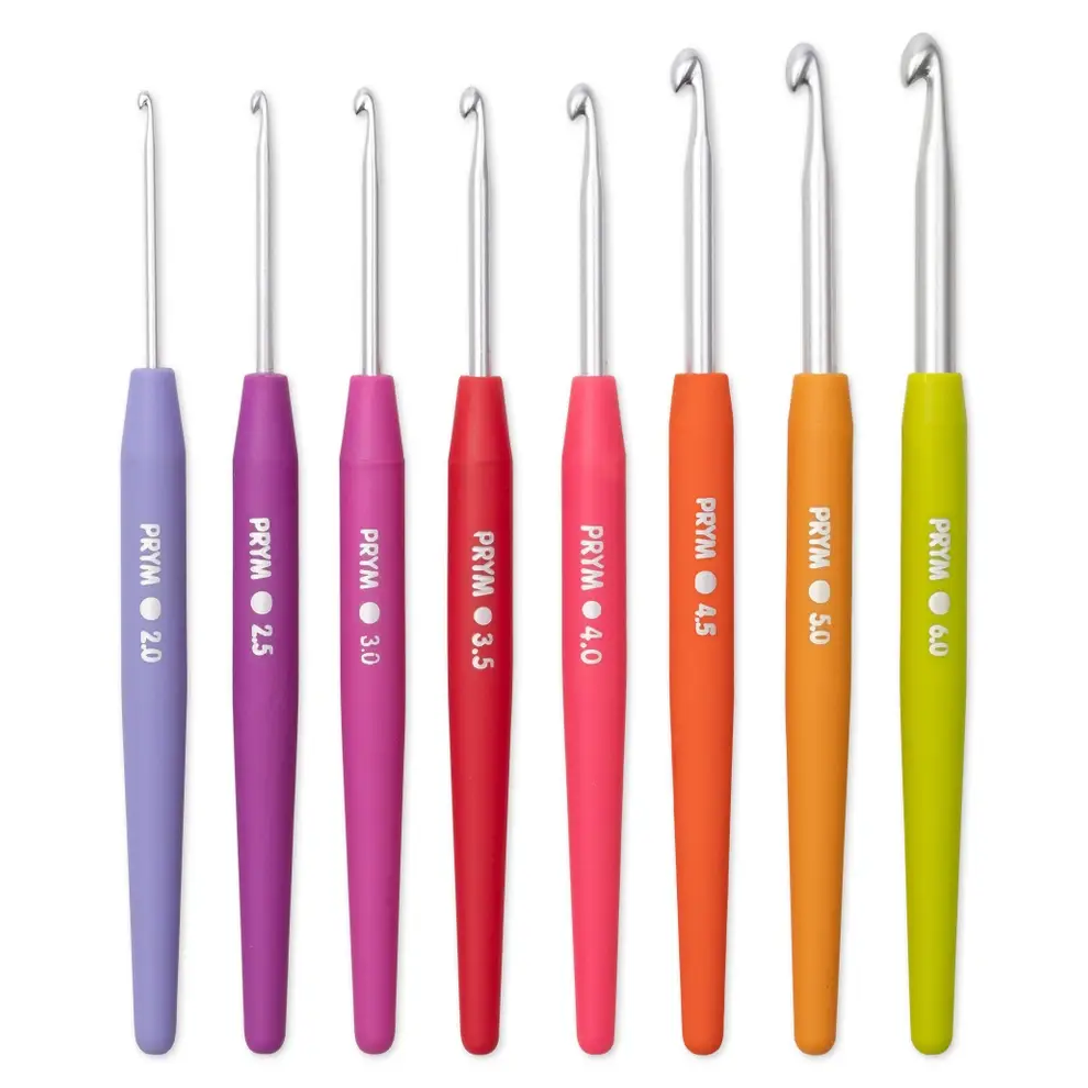 Prym Crochet Hooks 8 Piece Wool Crochet Hook Set in Sizes 2.0 to 6.0mm