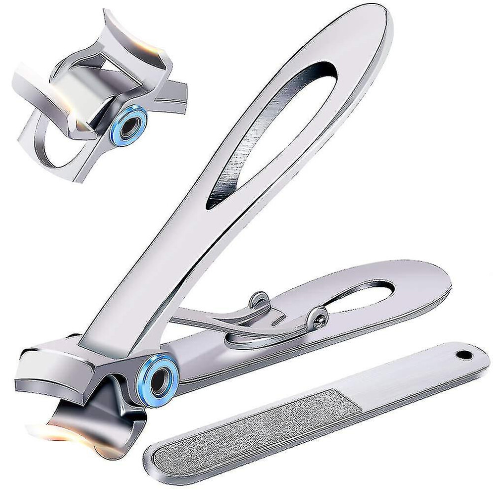 Nail Clippers Compatible With Thick Nails - Wide Jaw Opening Oversized Nail Clippers, Stainless Steel Heavy Duty Toenail Clippers Compatible With Thic