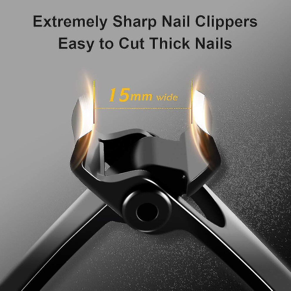 Nail Clippers For Thick Nails - Wide Jaw Opening, Extra Large Nail Clippers, Stainless Steel Heavy Duty Toenail Clippers For Thick Nails