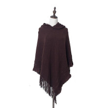 (Hooded coffee) Women scarf shawl 2022 autumn and winter knitted warm