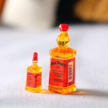 (Red, Large size) Miniature Furniture Toy Dolls House DIY Decoration Accessories Mini Simulation Whiskey Bottle