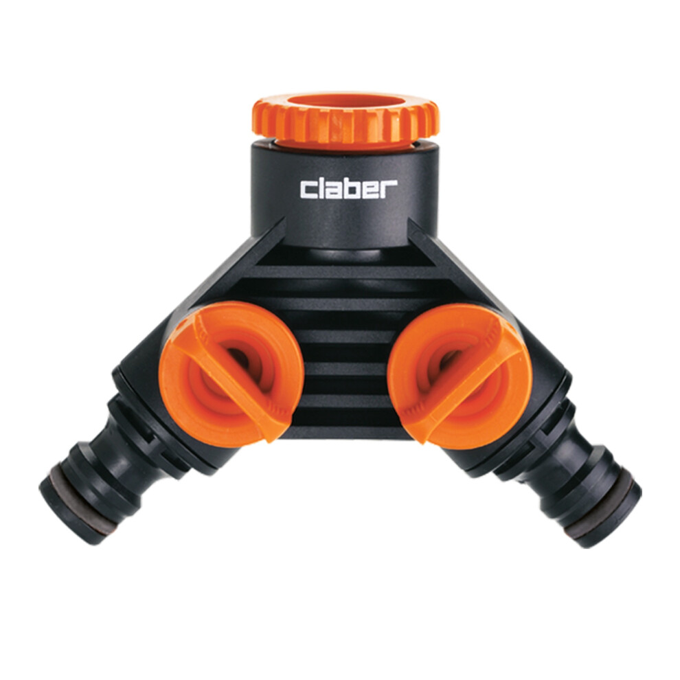 Double Tap Connector with Automatic Quick-Click Couplings. Claber 91045