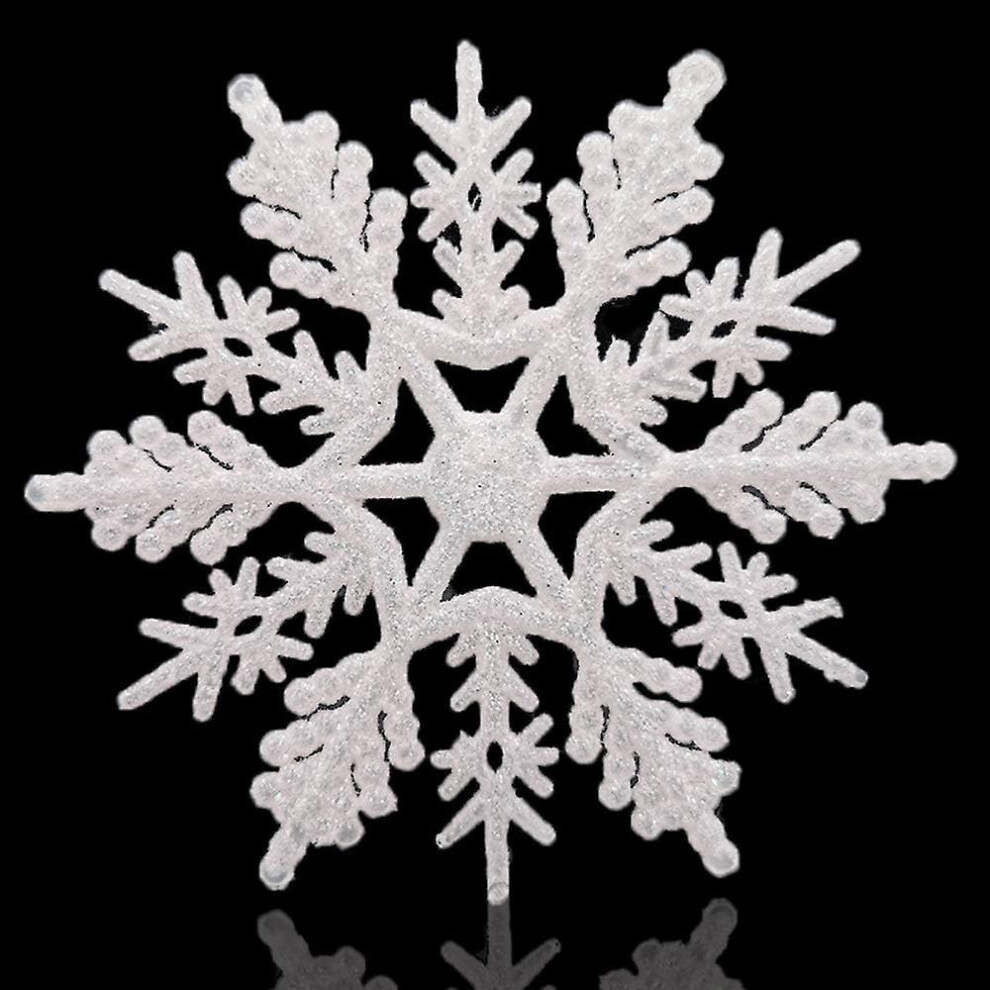 Large Snowflakes Set Of 5 White Glittered Snowflakes Huangliao 12in Plastic Christmas Decorative Hanging Ornaments Window Decor Winter Outdoor Decorat