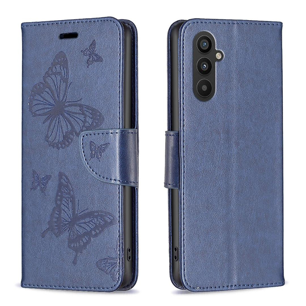 (Blue) Embossing Pu Phone Case For Samsung Galaxy A24 4G Blue 6262875341464