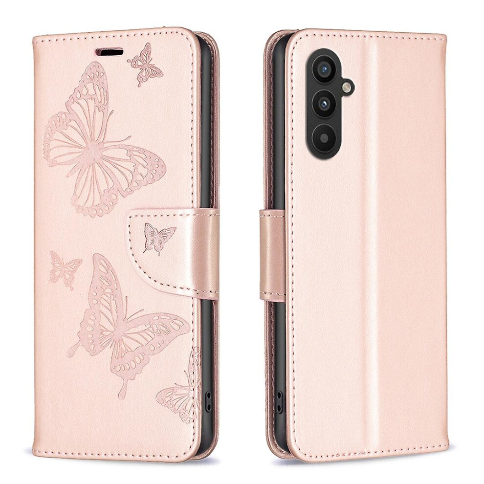(Rose ) Embossing Pu Phone Case For Samsung Galaxy A24 4G Gold 6262875341471