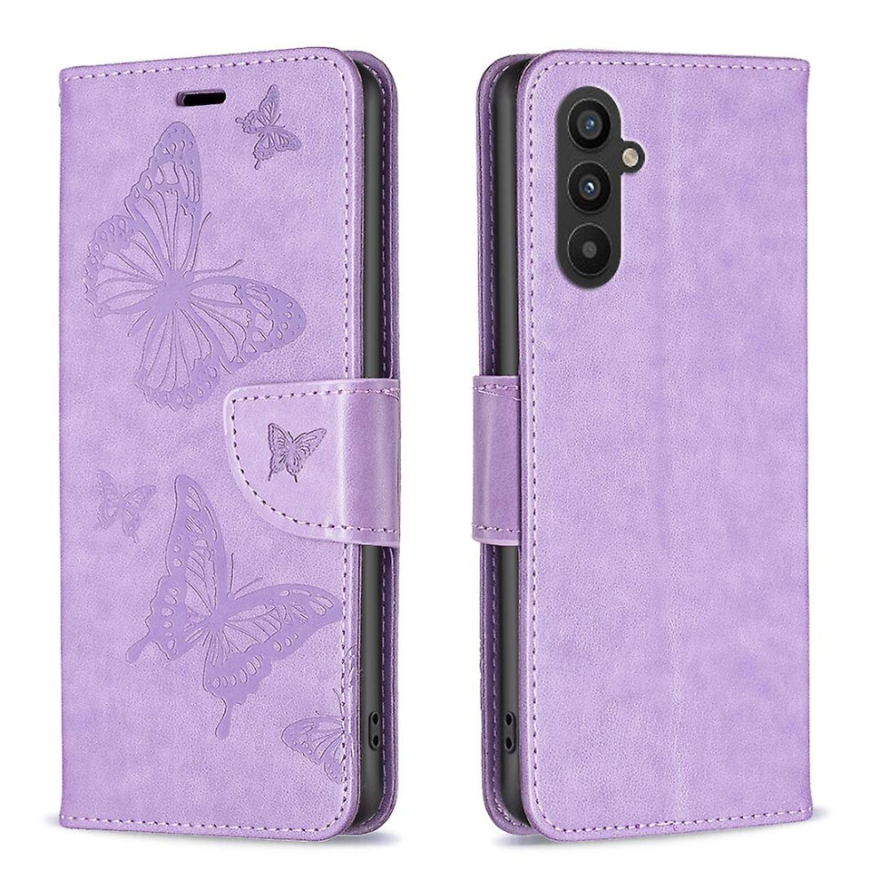 (Purple) Embossing Pu Phone Case For Samsung Galaxy A24 4G Purple 6262875341488