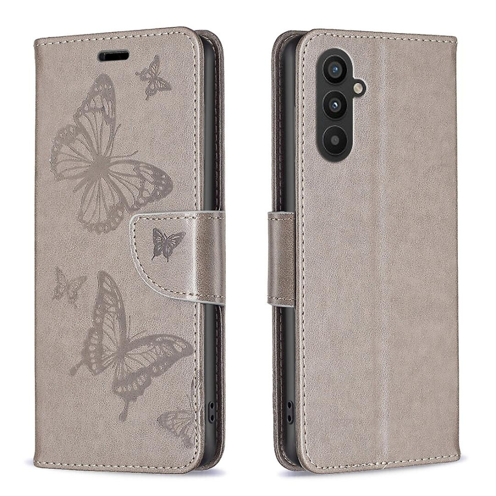 (Grey) Embossing Pu Phone Case For Samsung Galaxy A24 4G Grey 6262875341518